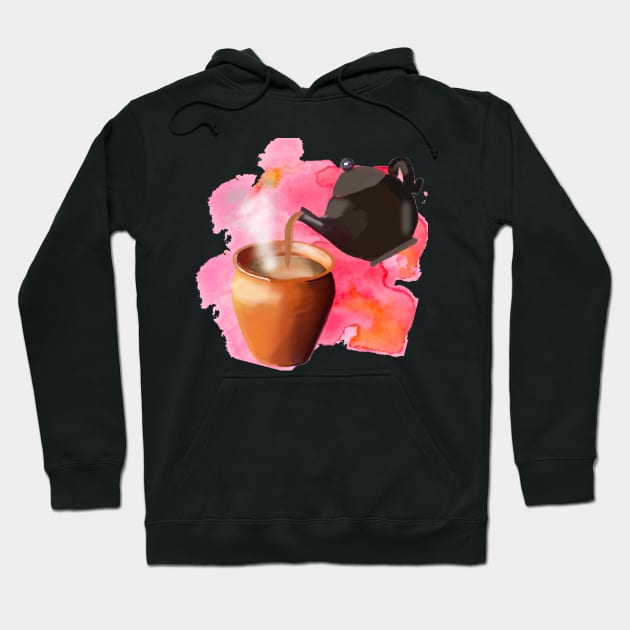 Tea and Kettle Hoodie by Art by Ergate